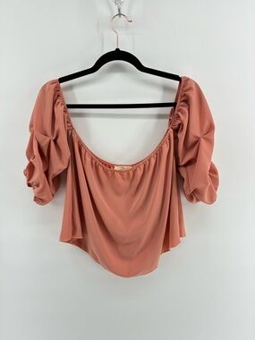 Women’s Puff Sleeve Peasant Top - Rose Clay